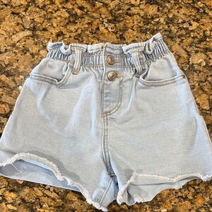 Gil’s Zara paper bag denim shorts